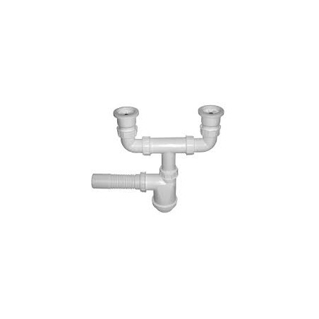 Syfon zlew podwójny sitko metal